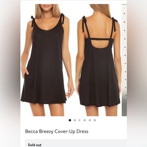 Adjustable tie Black Swim Cover-up Dress, SZ Small